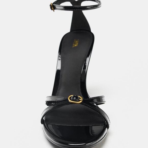 BRAND NEW ZARA HIGH HEELED BUCKLE SANDALS - Picture 4 of 5